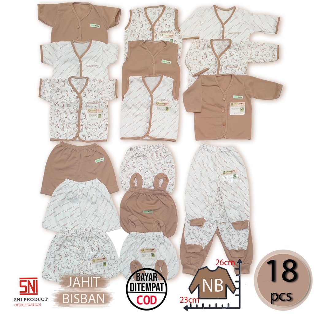 Ummababyshop 18 pcs Baju Bayi Origami Coklat
