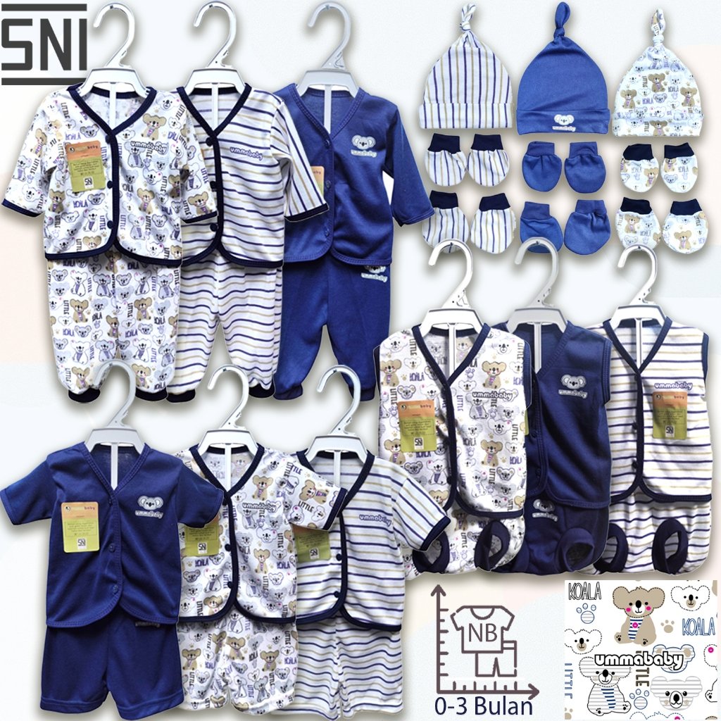 ummababy Special Series 33 pcs Set Baju Bayi | Navy Coklat