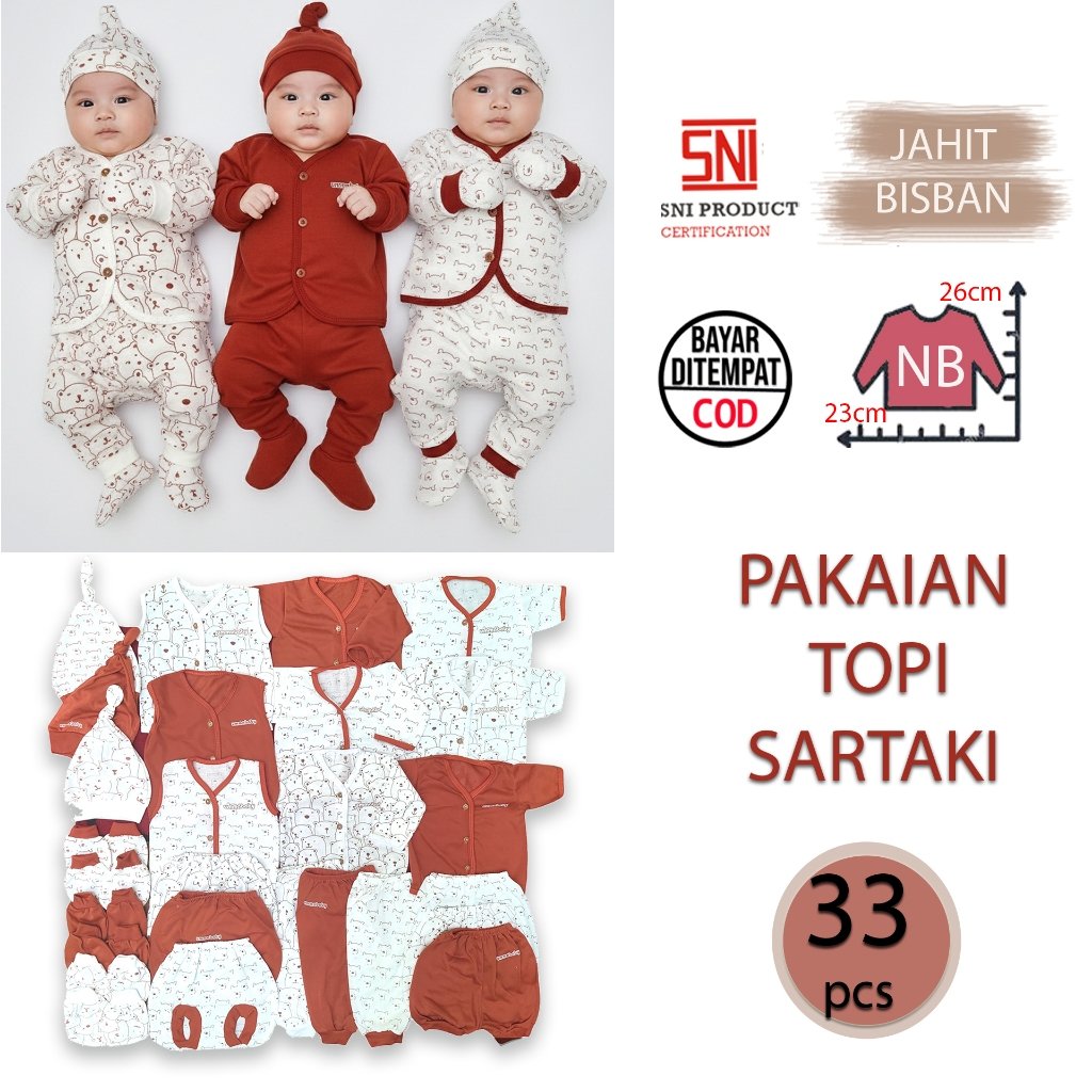 ummababyshop 33 Pcs Baju Bayi | Beruang Merah