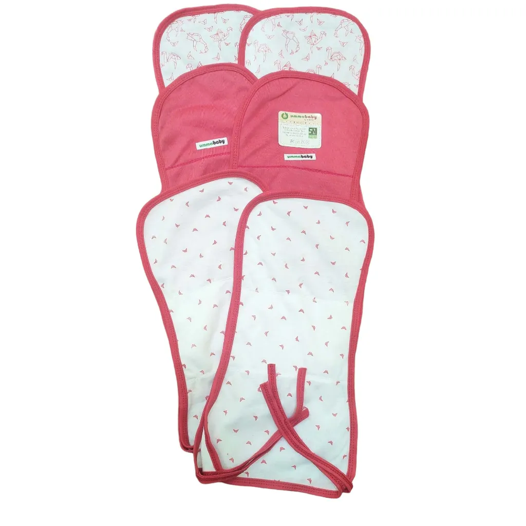12 pcs Popok Kain Bayi 2 Lapis Katun Polos Pakai Ulang Popok Bayi Cuci Ulang Newborn Baru Lahir Popok Kain Tali Tebal SNI Size Jumbo 1 Lusin Origami Pink