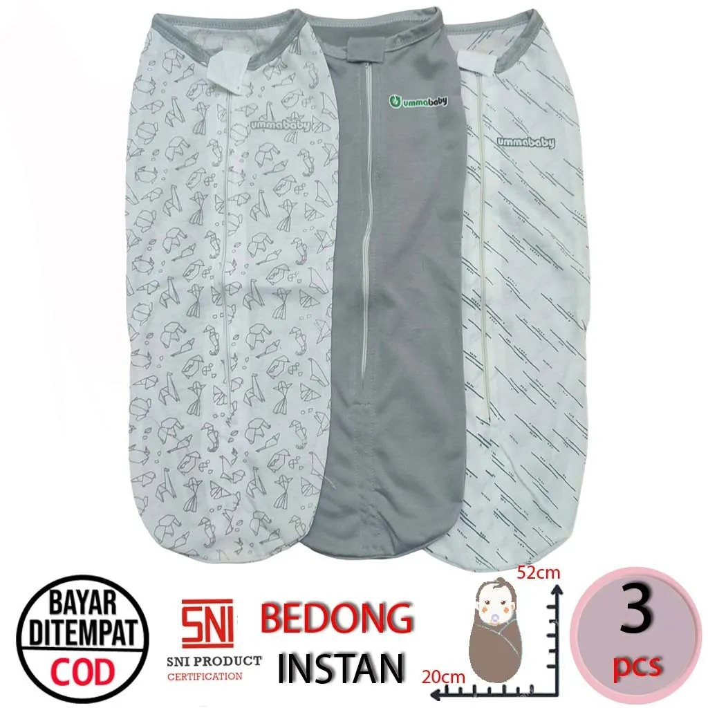 Ummababyshop Bedong Instan Bayi 3in1 | Swaddle Resleting Newborn