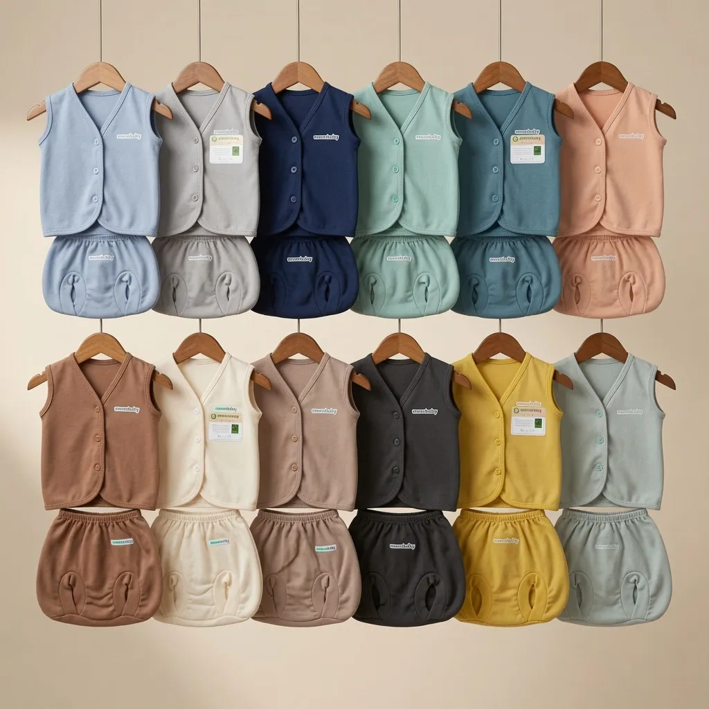6 Pcs / 3 Set Baju Bayi Buntung Celana Bayi Setelan Newborn Baru Lahir Atasan Kado Murah Lucu Polos Warna