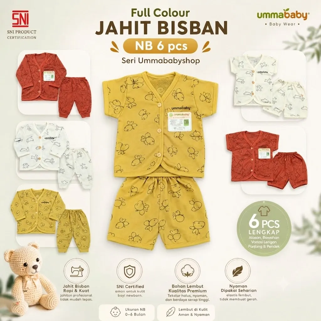 6 Pcs / 3 Set Baju Bayi Pendek Celana Bayi Setelan Newborn Baru Lahir Atasan Kado Murah Lucu Kelinci