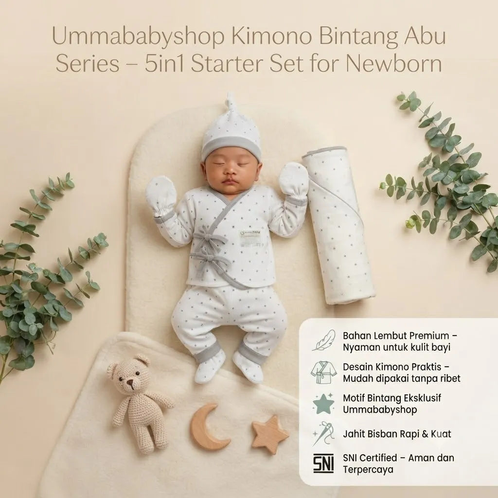 Ummababyshop Kimono 5in1 Baju Bayi | Bintang