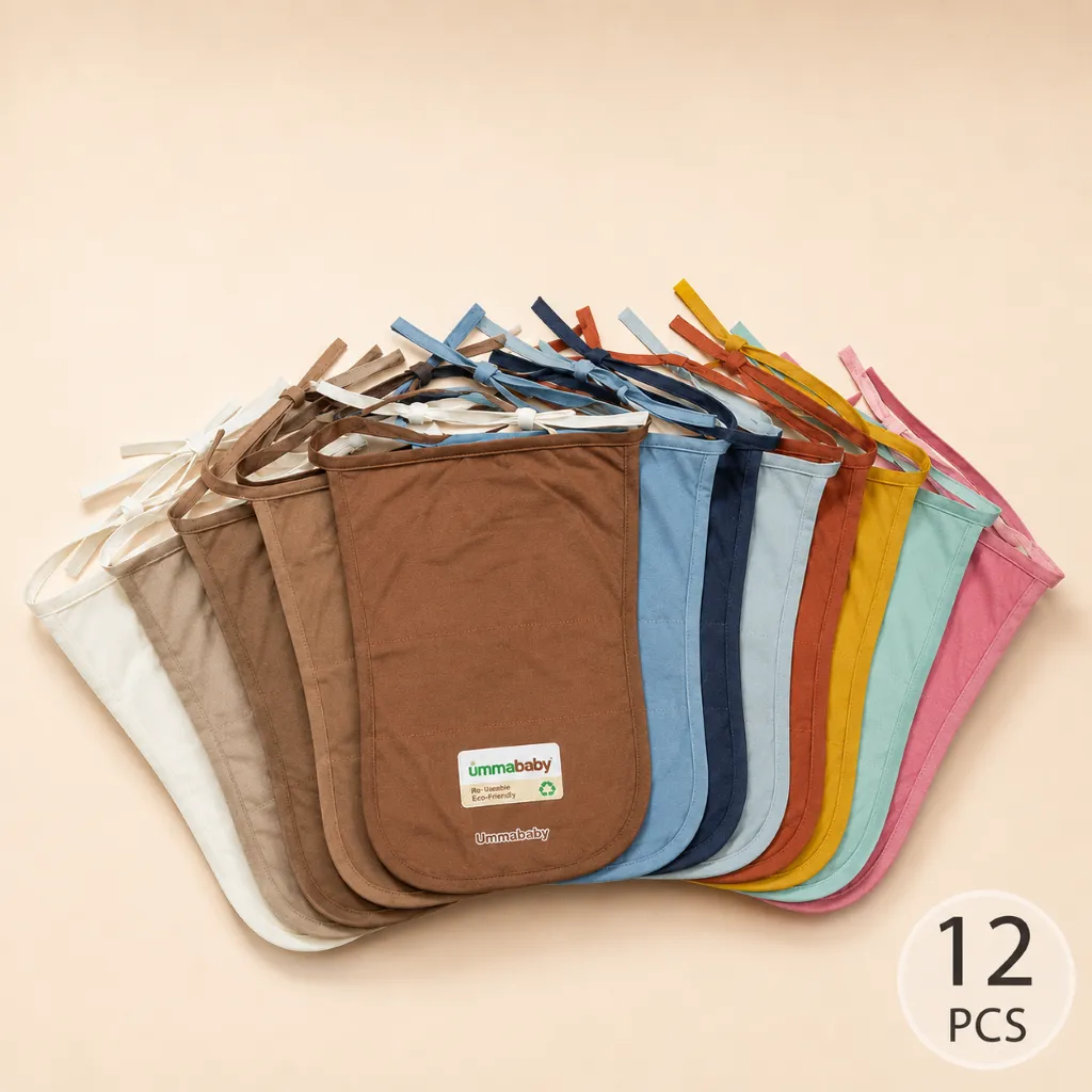 12 pcs Popok Kain Bayi 2 Lapis Katun Polos Pakai Ulang Popok Bayi
